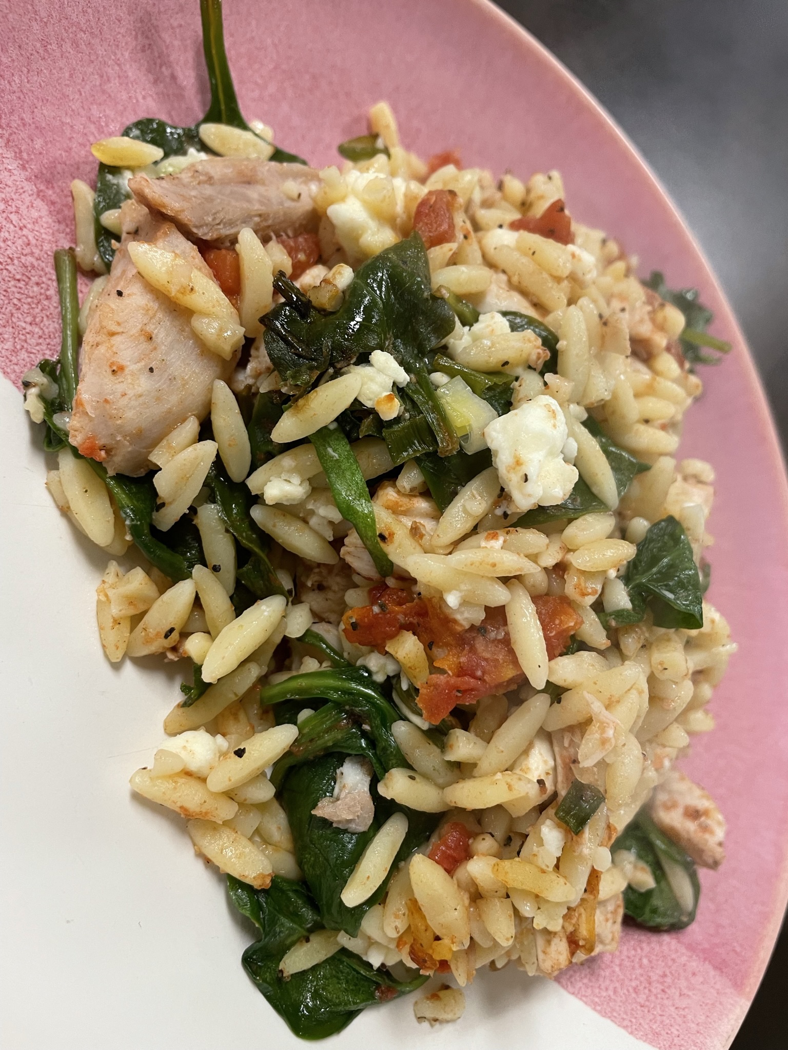 Individual Microwave Greek Orzo Casserole Cassoulet
