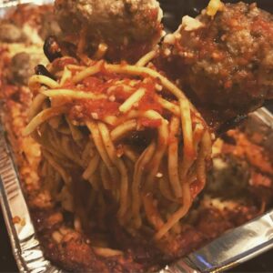 Individual Microwave Spaghetti and Meatballs