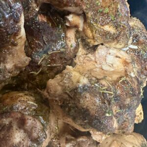 Individual Microwave Balsamic Roasted Chicken Thighs with Side